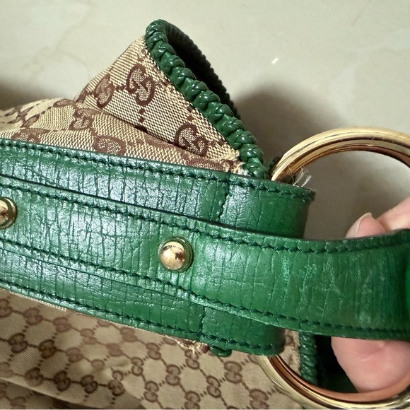 Gucci Beige and Green Hobo Bag - Picture 9 of 14